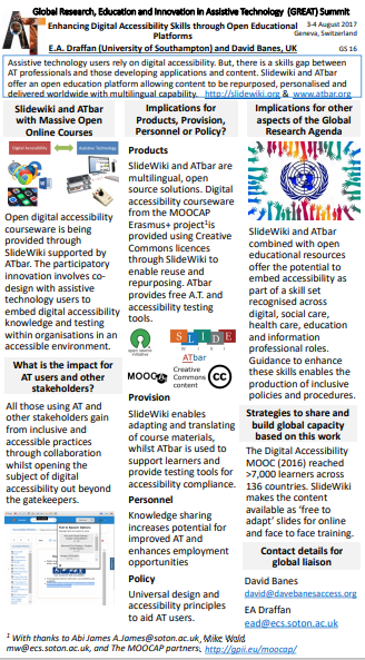 GS 16 - Enhancing Digital Accessibility Skills through Open Educational 
Platforms