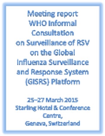 WHO Informal Consultation on Surveillance of RSV on the Global Influenza Surveillance and Response System (GISRS) Platform, 25–27 March 2015.