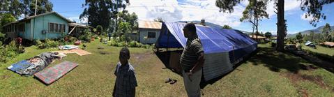 Evacuation camp Mendi PNG Sean Casey